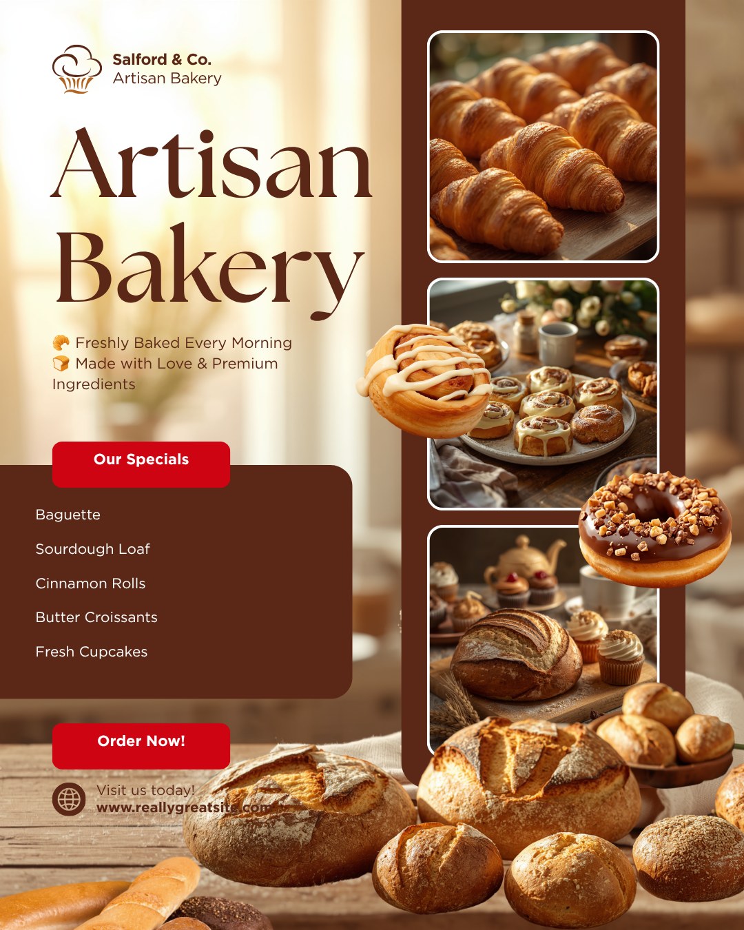 Salford and Co Artisan Bakery promotional design