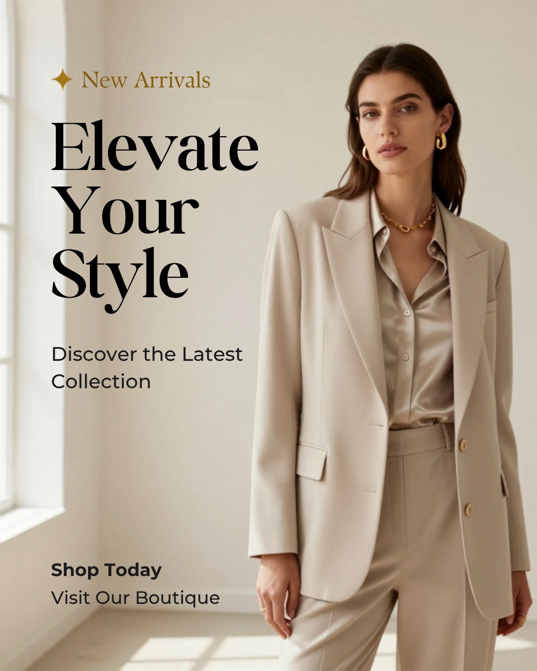 Elevate Your Style luxury fashion boutique Instagram post